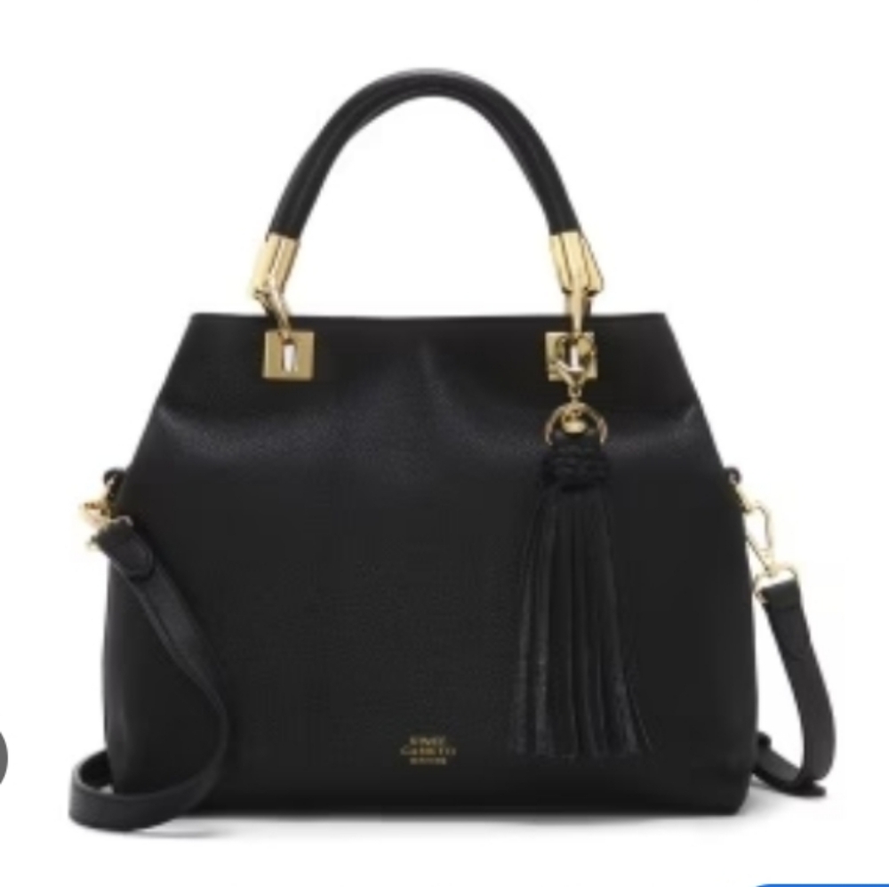 Vince Camuto Elva Satchel Black Leather